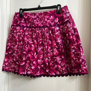 NWOT Kika Vargas for Target Pink Floral Scallop Edge Mini Skirt Size 8